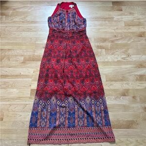 Soho Apparel Red and Blue Maxi Dress